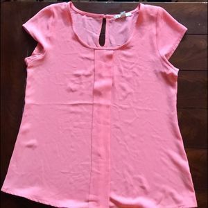 Coral Papaya Flowy Top  Size Small EUC